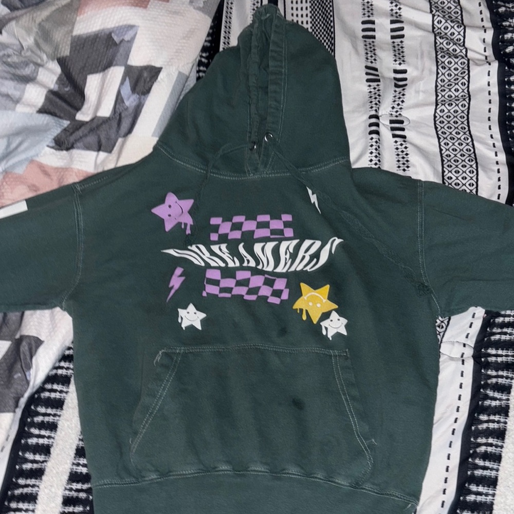 Green Hoodie with Graphic Design